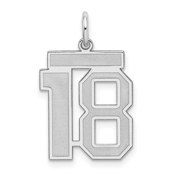 Sterling Silver Jersey Collection Medium Number 18 Pendant